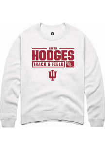 Jania Hodges  Rally Indiana Hoosiers Mens White NIL Stacked Box Long Sleeve Crew Sweatshirt