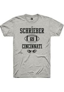 JP Schrieber  Cincinnati Bearcats Ash Rally Football NIL Sport Icon Short Sleeve T Shirt
