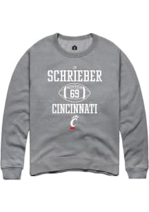 JP Schrieber  Rally Cincinnati Bearcats Mens Graphite Football NIL Sport Icon Long Sleeve Crew Swe..