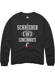 JP Schrieber  Rally Cincinnati Bearcats Mens Black Football NIL Sport Icon Long Sleeve Crew Sweats..