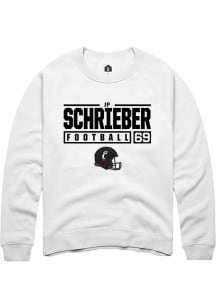 JP Schrieber  Rally Cincinnati Bearcats Mens White Football NIL Stacked Box Long Sleeve Crew Sweat..