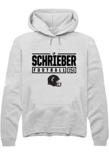JP Schrieber  Rally Cincinnati Bearcats Mens White Football NIL Stacked Box Long Sleeve Hoodie