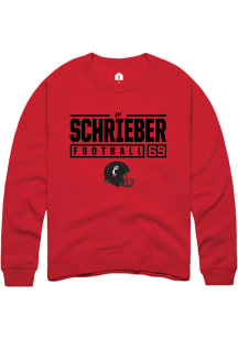 JP Schrieber  Rally Cincinnati Bearcats Mens Red Football NIL Stacked Box Long Sleeve Crew Sweatsh..