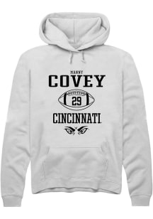 Manny Covey  Rally Cincinnati Bearcats Mens White Football NIL Sport Icon Long Sleeve Hoodie