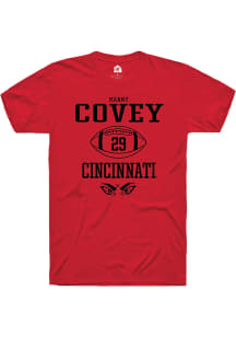 Manny Covey  Cincinnati Bearcats Red Rally Football NIL Sport Icon Short Sleeve T Shirt