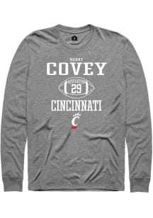 Manny Covey  Cincinnati Bearcats Graphite Rally Football NIL Sport Icon Long Sleeve T Shirt