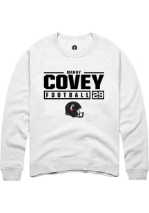 Manny Covey  Rally Cincinnati Bearcats Mens White Football NIL Stacked Box Long Sleeve Crew Sweats..