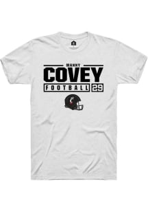 Manny Covey  Cincinnati Bearcats White Rally Football NIL Stacked Box Short Sleeve T Shirt