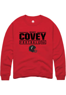 Manny Covey  Rally Cincinnati Bearcats Mens Red Football NIL Stacked Box Long Sleeve Crew Sweatshi..