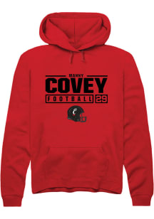 Manny Covey  Rally Cincinnati Bearcats Mens Red Football NIL Stacked Box Long Sleeve Hoodie