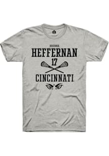 Brenna Heffernan  Cincinnati Bearcats Ash Rally NIL Sport Icon Short Sleeve T Shirt