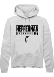 Brenna Heffernan  Rally Cincinnati Bearcats Mens White NIL Stacked Box Long Sleeve Hoodie