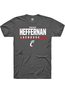 Brenna Heffernan  Cincinnati Bearcats Dark Grey Rally NIL Stacked Box Short Sleeve T Shirt