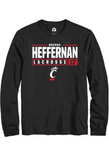 Brenna Heffernan  Cincinnati Bearcats Black Rally NIL Stacked Box Long Sleeve T Shirt