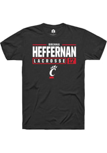 Brenna Heffernan  Cincinnati Bearcats Black Rally NIL Stacked Box Short Sleeve T Shirt