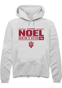 Raekwon Noel  Rally Indiana Hoosiers Mens White NIL Stacked Box Long Sleeve Hoodie