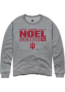 Raekwon Noel  Rally Indiana Hoosiers Mens Graphite NIL Stacked Box Long Sleeve Crew Sweatshirt