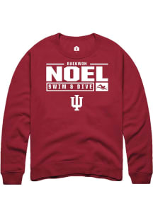 Raekwon Noel  Rally Indiana Hoosiers Mens Red NIL Stacked Box Long Sleeve Crew Sweatshirt