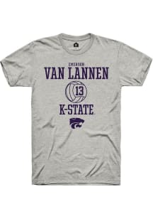Emerson Van Lannen  K-State Wildcats Ash Rally NIL Sport Icon Short Sleeve T Shirt