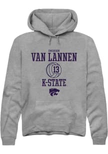 Emerson Van Lannen  Rally K-State Wildcats Mens Graphite NIL Sport Icon Long Sleeve Hoodie