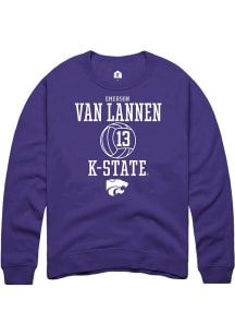 Emerson Van Lannen  Rally K-State Wildcats Mens Purple NIL Sport Icon Long Sleeve Crew Sweatshirt