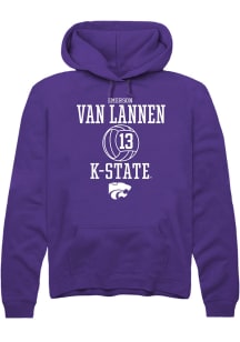 Emerson Van Lannen  Rally K-State Wildcats Mens Purple NIL Sport Icon Long Sleeve Hoodie
