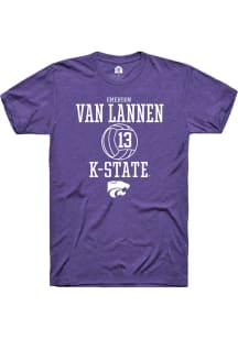 Emerson Van Lannen  K-State Wildcats Purple Rally NIL Sport Icon Short Sleeve T Shirt