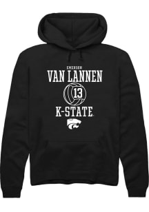Emerson Van Lannen  Rally K-State Wildcats Mens Black NIL Sport Icon Long Sleeve Hoodie