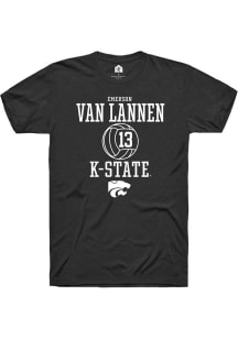 Emerson Van Lannen  K-State Wildcats Black Rally NIL Sport Icon Short Sleeve T Shirt