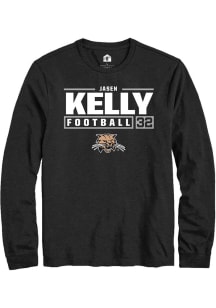 Jasen Kelly  Ohio Bobcats Black Rally Football NIL Stacked Box Long Sleeve T Shirt