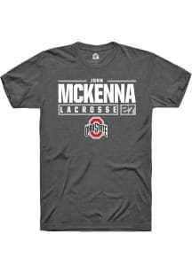 John McKenna  Ohio State Buckeyes Dark Grey Rally NIL Stacked Box Short Sleeve T Shirt