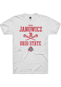 Tommy Janowicz  Ohio State Buckeyes White Rally NIL Sport Icon Short Sleeve T Shirt