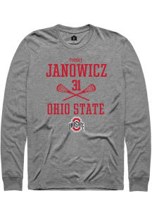 Tommy Janowicz  Ohio State Buckeyes Graphite Rally NIL Sport Icon Long Sleeve T Shirt