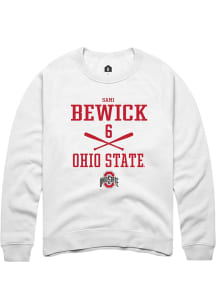 Sami Bewick  Rally Ohio State Buckeyes Mens White NIL Sport Icon Long Sleeve Crew Sweatshirt