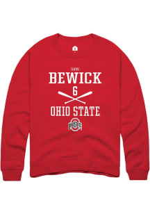 Sami Bewick  Rally Ohio State Buckeyes Mens Red NIL Sport Icon Long Sleeve Crew Sweatshirt