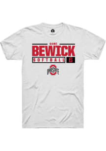 Sami Bewick  Ohio State Buckeyes White Rally NIL Stacked Box Short Sleeve T Shirt