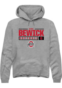 Sami Bewick  Rally Ohio State Buckeyes Mens Graphite NIL Stacked Box Long Sleeve Hoodie