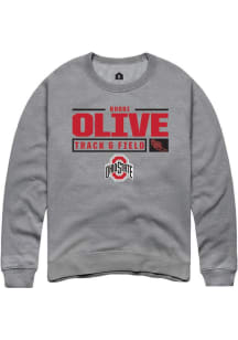 Bobbi Olive  Rally Ohio State Buckeyes Mens Graphite NIL Stacked Box Long Sleeve Crew Sweatshirt