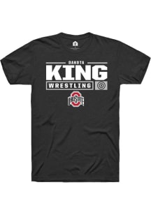 Dakota King  Ohio State Buckeyes Black Rally NIL Stacked Box Short Sleeve T Shirt