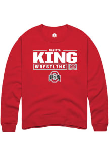 Dakota King  Rally Ohio State Buckeyes Mens Red NIL Stacked Box Long Sleeve Crew Sweatshirt