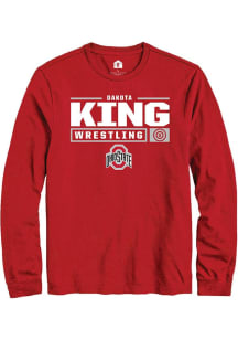 Dakota King  Ohio State Buckeyes Red Rally NIL Stacked Box Long Sleeve T Shirt
