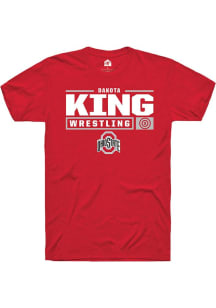 Dakota King  Ohio State Buckeyes Red Rally NIL Stacked Box Short Sleeve T Shirt