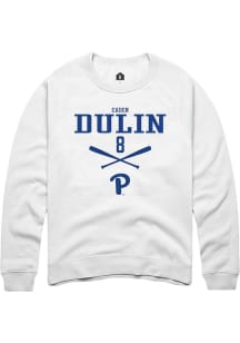 Caden Dulin  Rally Pitt Panthers Mens White NIL Sport Icon Long Sleeve Crew Sweatshirt