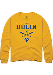 Caden Dulin  Rally Pitt Panthers Mens Gold NIL Sport Icon Long Sleeve Crew Sweatshirt