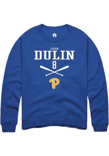 Caden Dulin  Rally Pitt Panthers Mens Blue NIL Sport Icon Long Sleeve Crew Sweatshirt