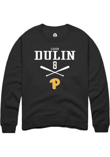 Caden Dulin  Rally Pitt Panthers Mens Black NIL Sport Icon Long Sleeve Crew Sweatshirt
