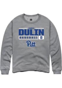 Caden Dulin  Rally Pitt Panthers Mens Graphite NIL Stacked Box Long Sleeve Crew Sweatshirt