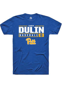 Caden Dulin  Pitt Panthers Blue Rally NIL Stacked Box Short Sleeve T Shirt