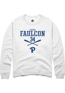 Kayden Faulcon  Rally Pitt Panthers Mens White NIL Sport Icon Long Sleeve Crew Sweatshirt