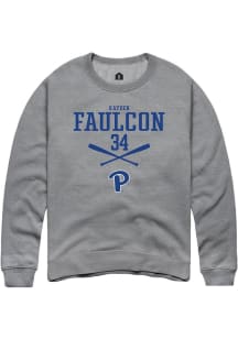 Kayden Faulcon  Rally Pitt Panthers Mens Graphite NIL Sport Icon Long Sleeve Crew Sweatshirt